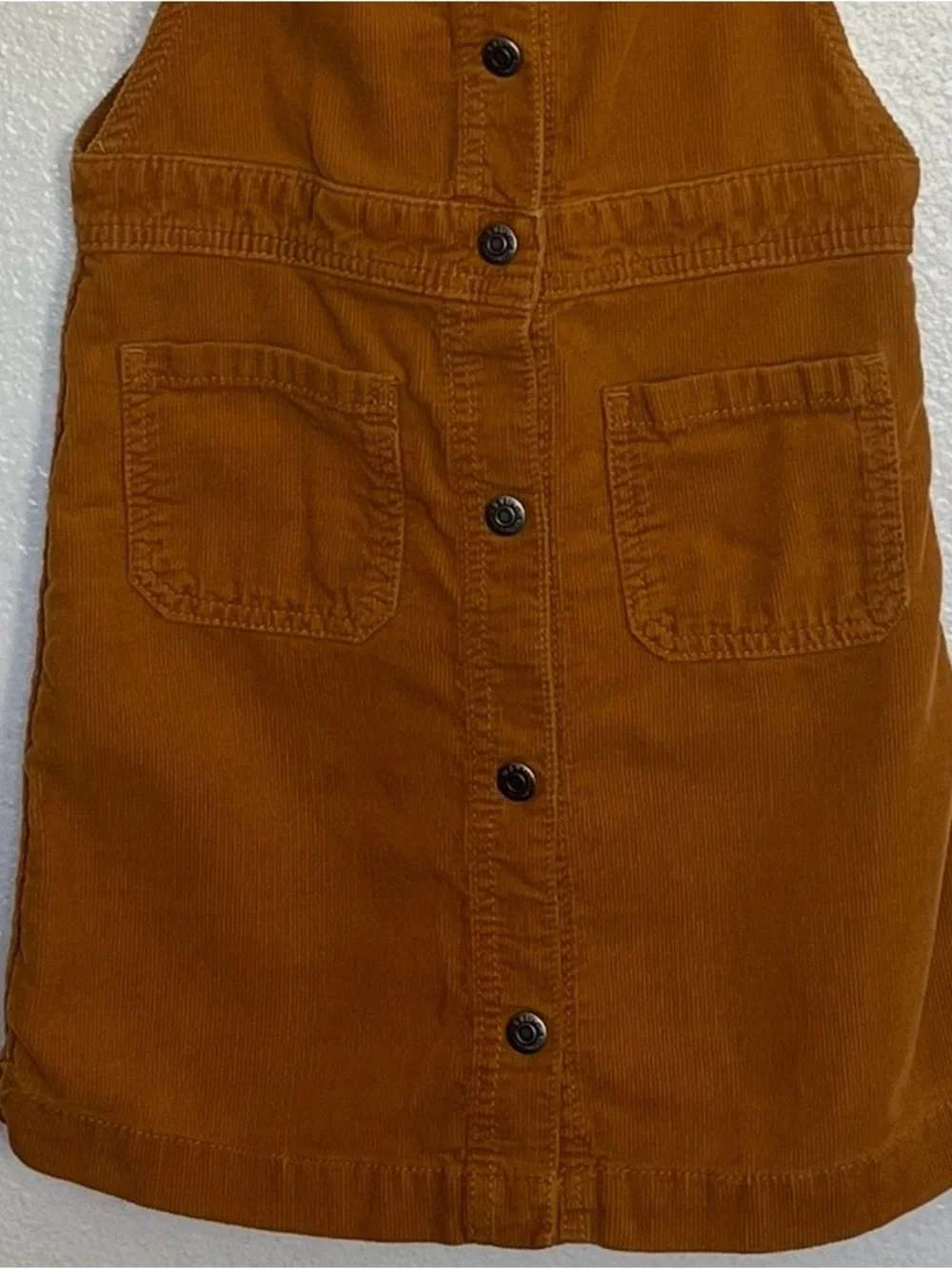 Old Navy Girls Rust Corduroy Button-Front Overall Dress 8